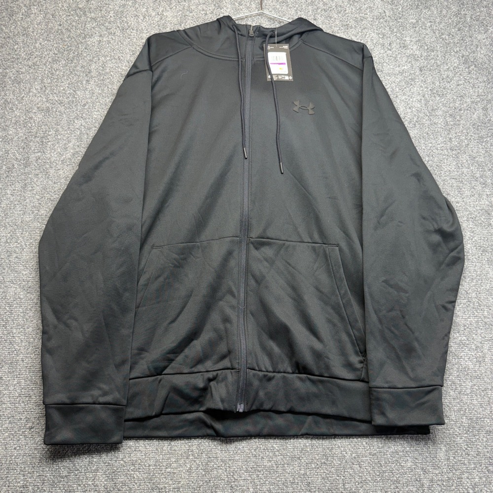 Under Armour Mens Armour Fleece Full Zip Hoodie Black 1373357 001 2XL